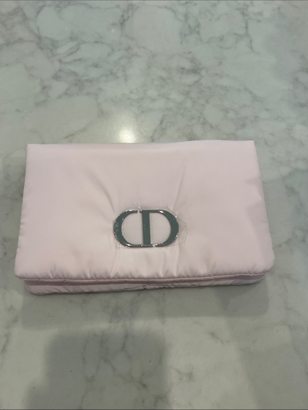 Dior Light Pink Satin Clutch with CD Hardware GWP